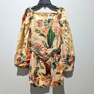 Farm Rio Sand Delicate Garden Lace Romper